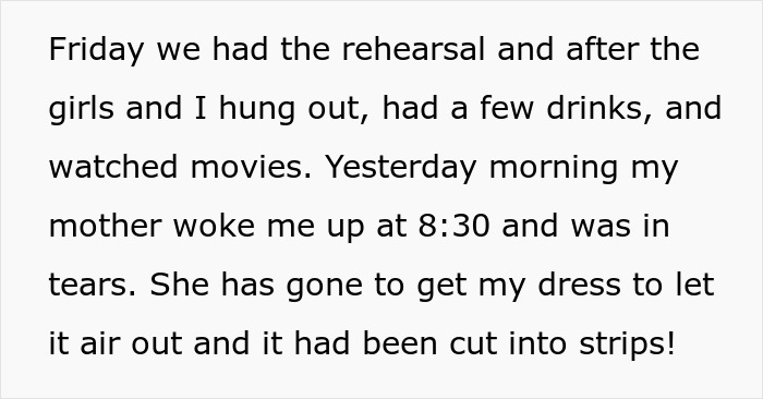 MIL Destroys Bride’s Dress Hours Before The Wedding, The Reason Leaves The Whole Family In Tears MIL Destroys Bride’s Dress Hours Before The Wedding, The Reason Leaves The Whole Family In Tears