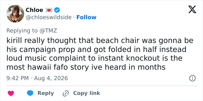 Karma Mounts For Congressional Candidate Who Attacked Beachgoer For Asking Him To Turn Music Down Karma Mounts For Congressional Candidate Who Attacked Beachgoer For Asking Him To Turn Music Down