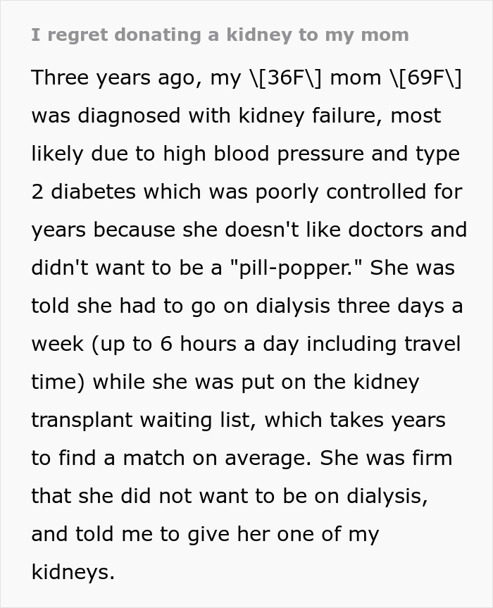 Woman Donates Kidney To Sick Mom, Then Pays A Costly Price No One Warned Her About Woman Donates Kidney To Sick Mom, Then Pays A Costly Price No One Warned Her About