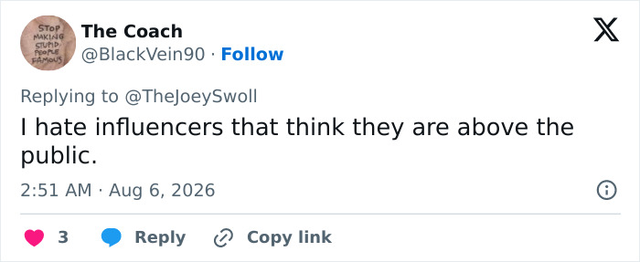 Joey Swoll Intervenes After Influencer Repeatedly Shames People For Looking At Her While Filming In Public Joey Swoll Intervenes After Influencer Repeatedly Shames People For Looking At Her While Filming In Public