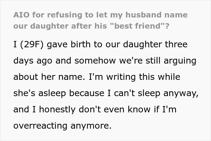 Husband Wants Daughter Named After His “Best Friend,” Wife Discovers They Were Actually Engaged Husband Wants Daughter Named After His “Best Friend,” Wife Discovers They Were Actually Engaged
