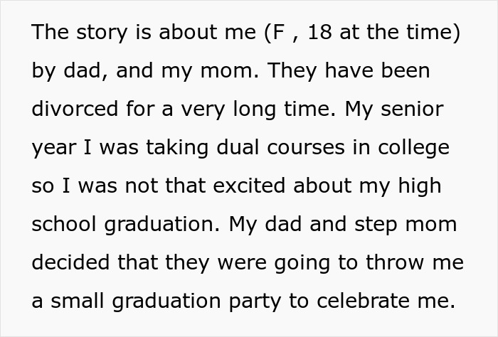Dad Invites Ex To Daughter’s Surprise Graduation BBQ, She Blames Teen For Leaving Her Out Instead Dad Invites Ex To Daughter’s Surprise Graduation BBQ, She Blames Teen For Leaving Her Out Instead