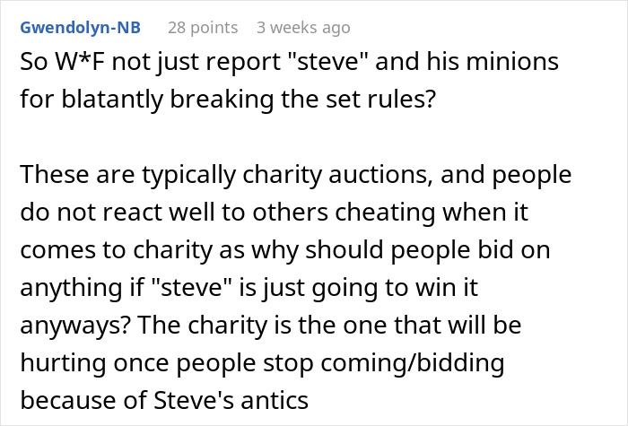 Man Turns Charity Auction Into A Competition With Helpers Bidding For Him, Guest Beats His Strategy Man Turns Charity Auction Into A Competition With Helpers Bidding For Him, Guest Beats His Strategy