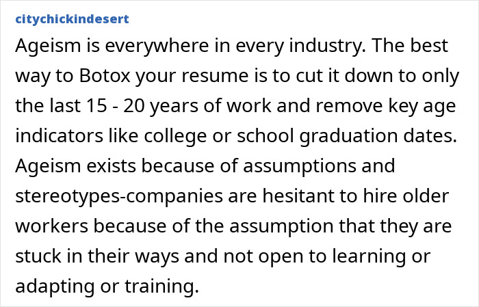 52YO Woman Reveals The Resume “Botoxing” Trick After Spending Over A Year Applying To “Gazillions” Of Jobs 52YO Woman Reveals The Resume “Botoxing” Trick After Spending Over A Year Applying To “Gazillions” Of Jobs