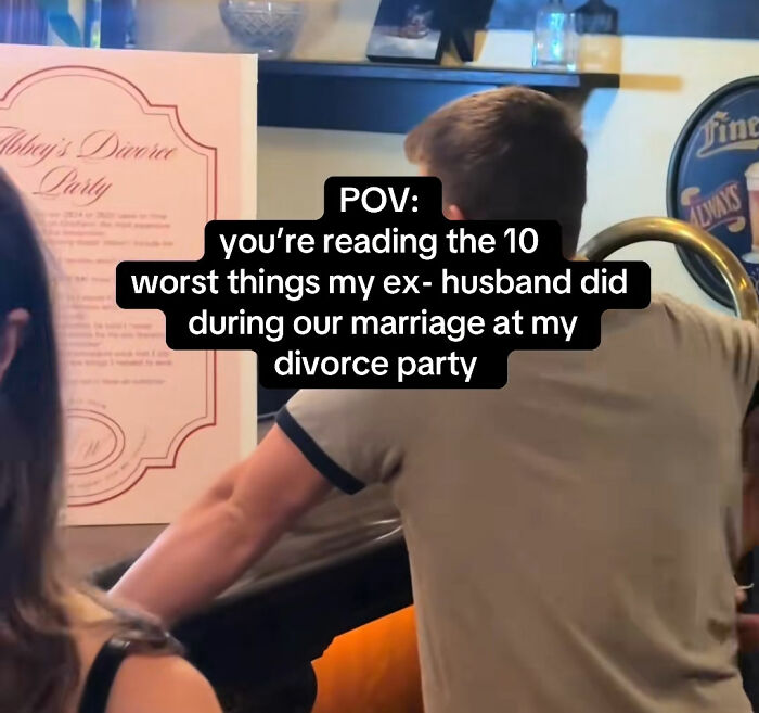 Woman’s List Of “Ten Worst Things Husband Did During Marriage” Stuns Guests At Her Divorce Party Woman’s List Of “Ten Worst Things Husband Did During Marriage” Stuns Guests At Her Divorce Party