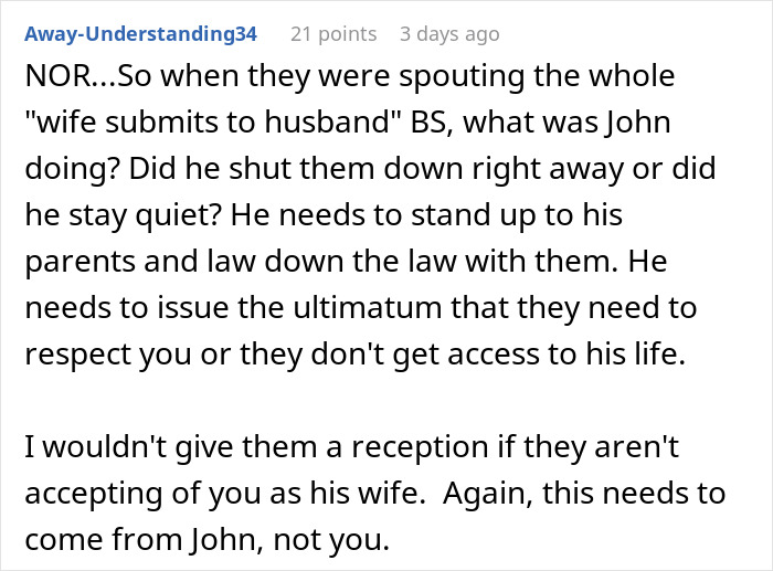 &ldquo;A Christian Woman That Submits&rdquo;: Bride Wants To Cancel A Wedding Reception After In-Laws&rsquo; Marriage Advice Leaves Her Speechless
