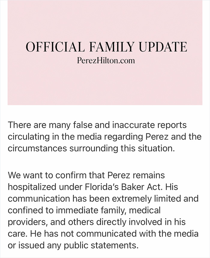 Perez Hilton’s Team Reveals He Suffered Significant Injuries And Will Need A Surgery In Coming Days Perez Hilton’s Team Reveals He Suffered Significant Injuries And Will Need A Surgery In Coming Days