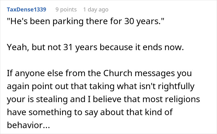 Churchgoer’s Longtime Parking Habit Backfires When Driver Refuses To Clear The Way For His Car Churchgoer’s Longtime Parking Habit Backfires When Driver Refuses To Clear The Way For His Car