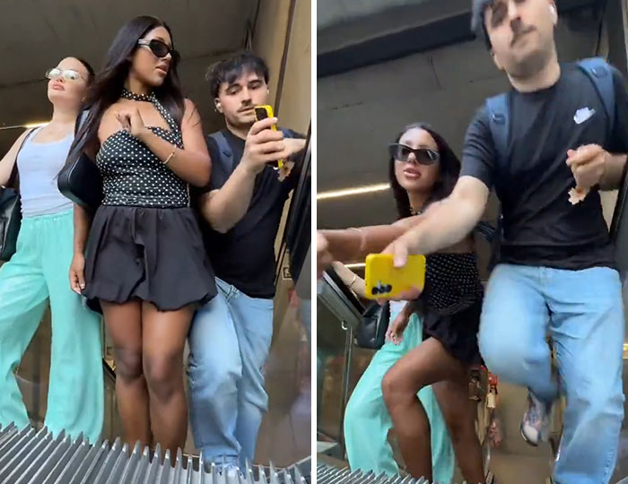 Man Becomes Internet&rsquo;s Latest Hero After Pushing Past Women Filming Video On Busy Metro Station Escalator