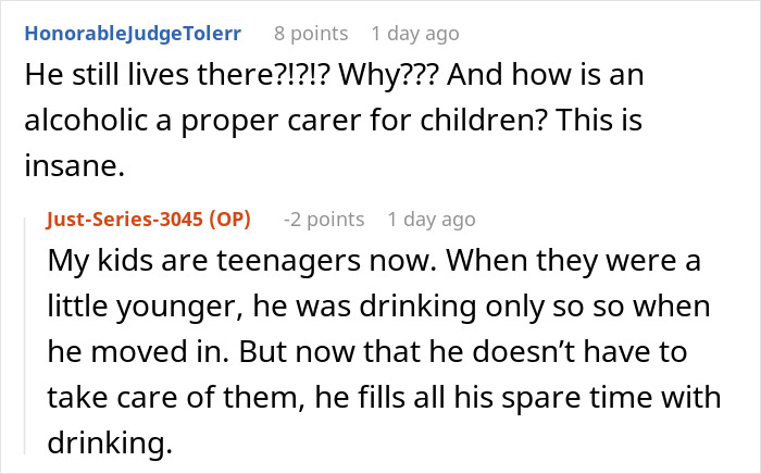 Entitled MIL Refuses To Take In Her Drunk Son, Blames His Ex-Wife For Finally Quitting The Role Entitled MIL Refuses To Take In Her Drunk Son, Blames His Ex-Wife For Finally Quitting The Role