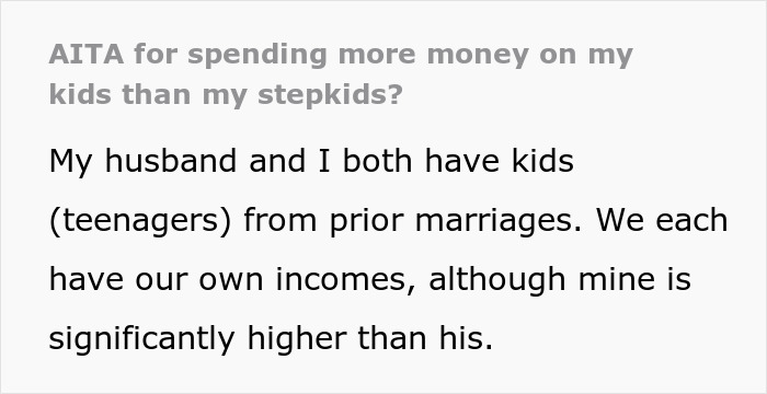 Mom Earns More Than Hubs But Refuses To Fund His Kids, Stepdaughter Says Her Children Get Everything Mom Earns More Than Hubs But Refuses To Fund His Kids, Stepdaughter Says Her Children Get Everything