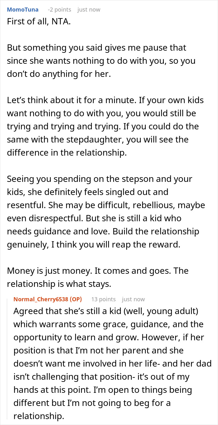 Mom Earns More Than Hubs But Refuses To Fund His Kids, Stepdaughter Says Her Children Get Everything Mom Earns More Than Hubs But Refuses To Fund His Kids, Stepdaughter Says Her Children Get Everything