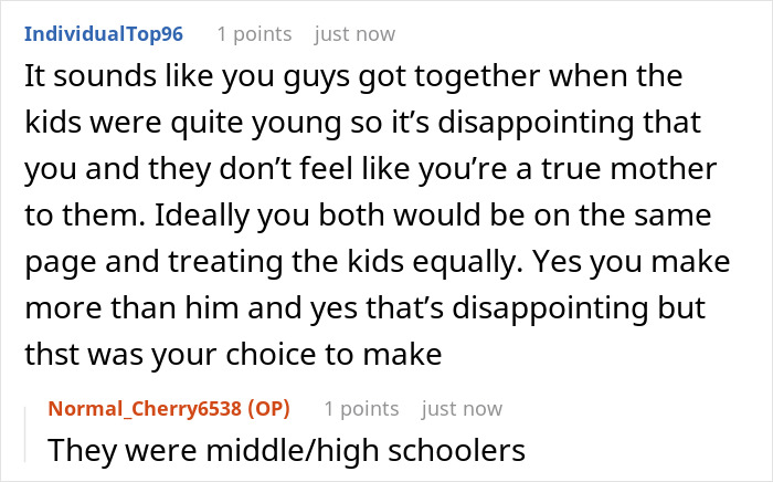 Mom Earns More Than Hubs But Refuses To Fund His Kids, Stepdaughter Says Her Children Get Everything Mom Earns More Than Hubs But Refuses To Fund His Kids, Stepdaughter Says Her Children Get Everything