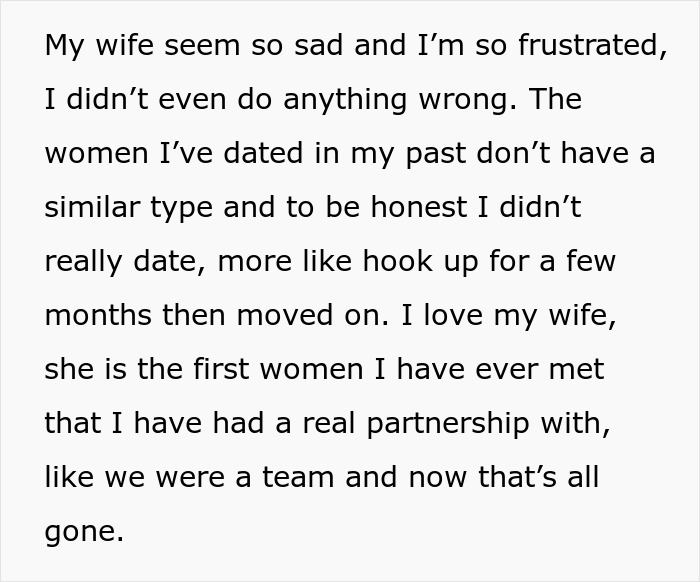 Wife Triggered By Younger Husband’s Ex, Suddenly Feels He’s Using Her, Her Biased Therapist Agrees