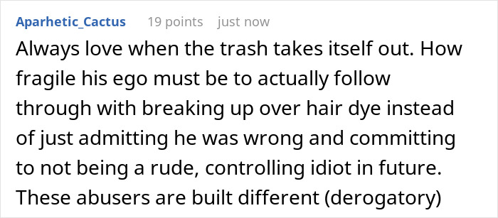 Guy “Bans” GF From Changing Her Hair Color, She Revolts With Flaming Red Dye And Dumps Him As Well