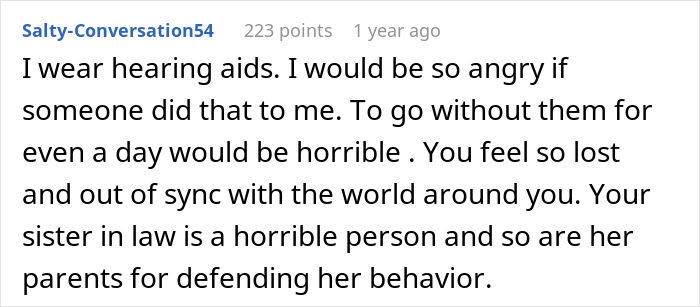 SIL Bullies Bride’s Deaf Cousin, Then Destroys Her Hearing Aids And Gets Banned From Wedding SIL Bullies Bride’s Deaf Cousin, Then Destroys Her Hearing Aids And Gets Banned From Wedding