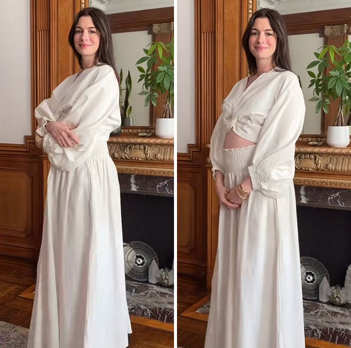 Anne Hathaway Pours Gas On Conspiracy Theories As Fans Analyze Bold Maternity Look For Jimmy Kimmel