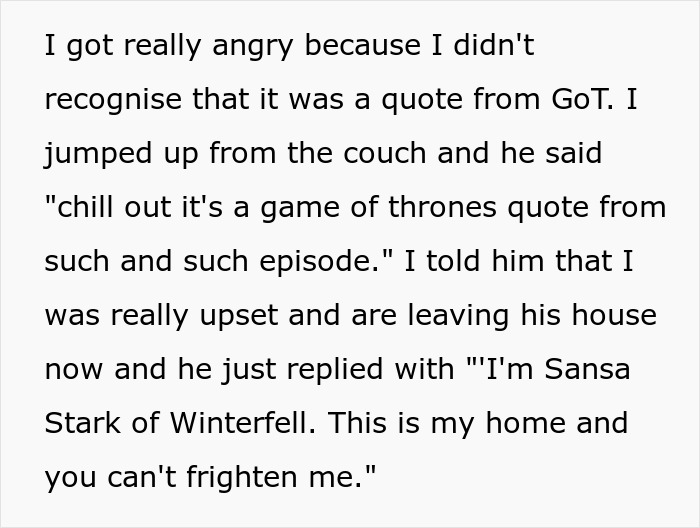 Guy Thinks Game Of Thrones Quotes Make Insults Clever, Writes GF Out Of The Story When She Complains