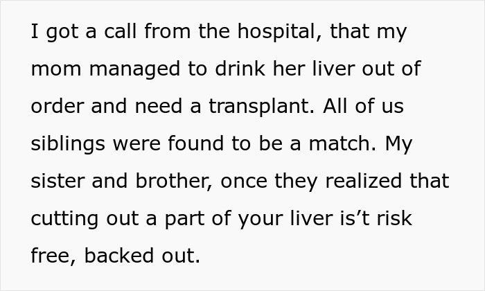Alcoholic Mom Treats 28YO Daughter Like She’s Disposable, Demands Her Liver After Ruining Her Own Alcoholic Mom Treats 28YO Daughter Like She’s Disposable, Demands Her Liver After Ruining Her Own
