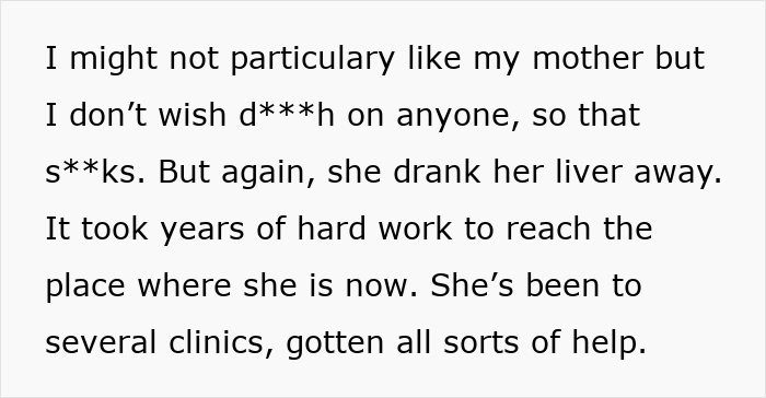Alcoholic Mom Treats 28YO Daughter Like She’s Disposable, Demands Her Liver After Ruining Her Own Alcoholic Mom Treats 28YO Daughter Like She’s Disposable, Demands Her Liver After Ruining Her Own