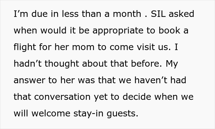 MIL Wants 20 Days With Newborn, Pregnant DIL Says Her Recovery Comes First And Cancels The Visit