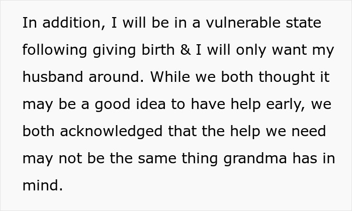 MIL Wants 20 Days With Newborn, Pregnant DIL Says Her Recovery Comes First And Cancels The Visit