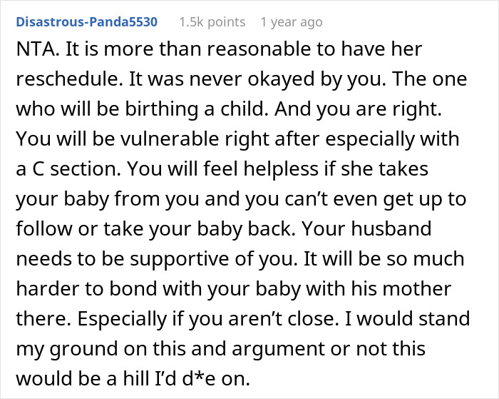 MIL Wants 20 Days With Newborn, Pregnant DIL Says Her Recovery Comes First And Cancels The Visit