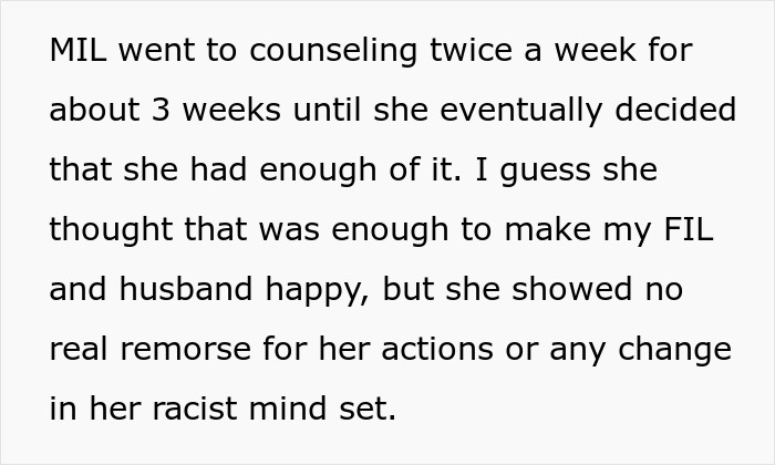 Wretched MIL Won’t Stop Being Racist Towards DIL, Then Cries Foul As Whole Family Ditches Her Wretched MIL Won’t Stop Being Racist Towards DIL, Then Cries Foul As Whole Family Ditches Her