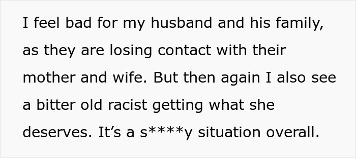 Wretched MIL Won’t Stop Being Racist Towards DIL, Then Cries Foul As Whole Family Ditches Her Wretched MIL Won’t Stop Being Racist Towards DIL, Then Cries Foul As Whole Family Ditches Her
