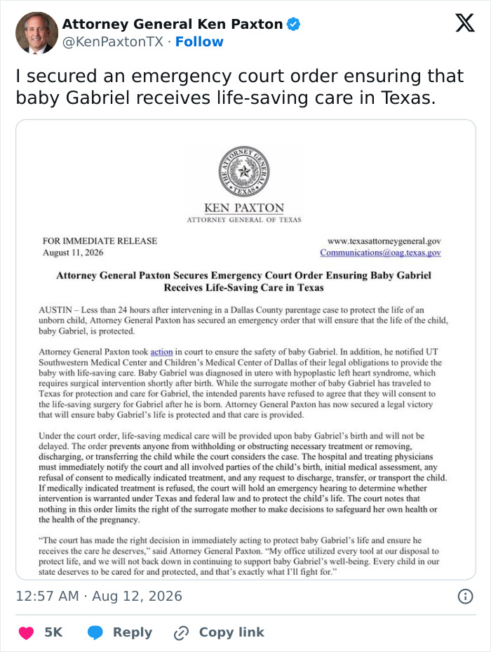 Major Update In Case Of Surrogate Trying To Save Baby After Biological Parents Demand Pregnancy Be Terminated Major Update In Case Of Surrogate Trying To Save Baby After Biological Parents Demand Pregnancy Be Terminated