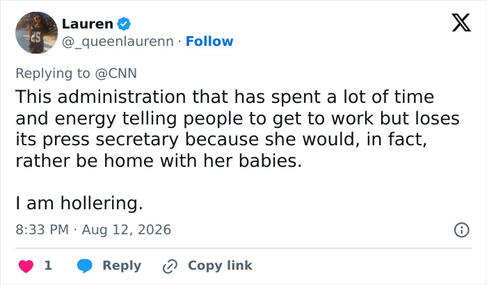 Karoline Leavitt’s Sudden Exit As Press Secretary Raises Scrutiny Weeks After She Returned From Maternity Leave