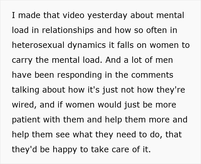 Woman’s Viral Take On Mental Load In Relationships Leaves Men Angry And Women Feeling Seen Woman’s Viral Take On Mental Load In Relationships Leaves Men Angry And Women Feeling Seen