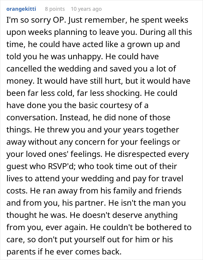 Man Leaves Fiancée Days Before Wedding With A One-Way Ticket And Barely Any Explanation Man Leaves Fiancée Days Before Wedding With A One-Way Ticket And Barely Any Explanation