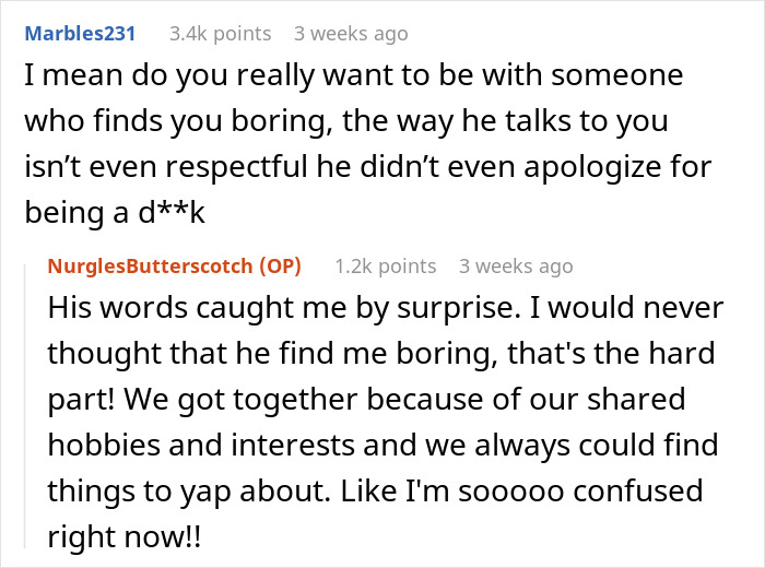 BF Calls His Nights With GF Boring, She Realizes Their Cozy Relationship May Not Feel Same To Him BF Calls His Nights With GF Boring, She Realizes Their Cozy Relationship May Not Feel Same To Him