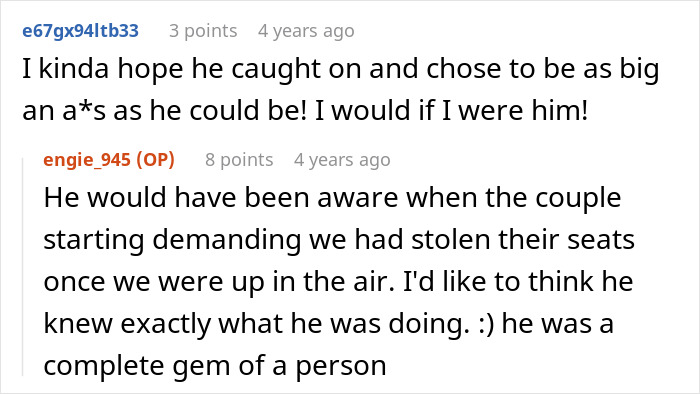 Elderly Passengers Get Stuck Next To A Very Large Man On A Plane, Regret Stealing Couple’s Seats Elderly Passengers Get Stuck Next To A Very Large Man On A Plane, Regret Stealing Couple’s Seats