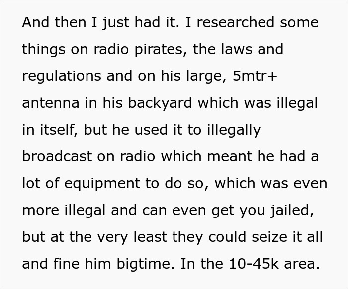 Rude Neighbor Blasts Radio Nightly, Disturbing New Parents, They Use His Illegal Antenna Against Him Rude Neighbor Blasts Radio Nightly, Disturbing New Parents, They Use His Illegal Antenna Against Him