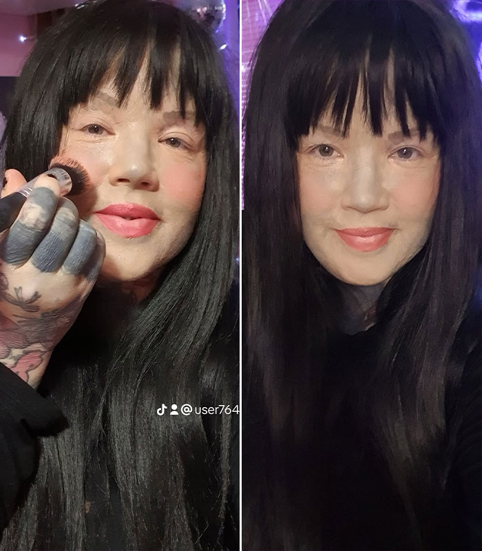 Mom With 800 Tattoos Reveals Her Face Without The “Extreme” Look, But Her Family And Even Her Dog Weren’t Prepared Mom With 800 Tattoos Reveals Her Face Without The “Extreme” Look, But Her Family And Even Her Dog Weren’t Prepared