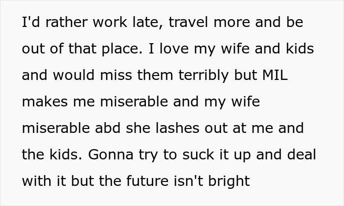 Man Hates Sacrificing His Family Life To Help Evil MIL, Can&rsquo;t Break The Hold She Has Over Her Daughter