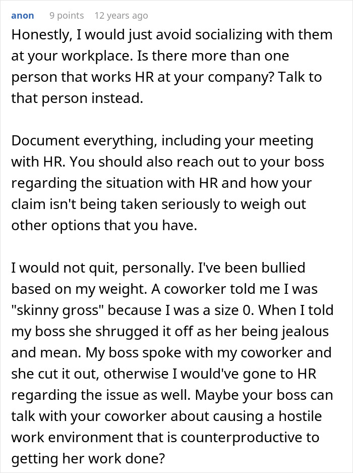 Woman Gets Bullied At Work Over Her Body, HR’s Response Leaves Her Completely Stunned Woman Gets Bullied At Work Over Her Body, HR’s Response Leaves Her Completely Stunned