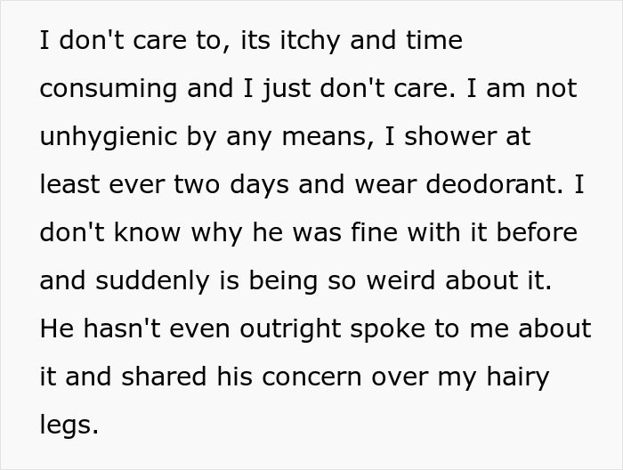 Woman Loses Rose-Tinted Glasses For BF After He Mocks Her Leg Hair Due To His Friends’ Comments Woman Loses Rose-Tinted Glasses For BF After He Mocks Her Leg Hair Due To His Friends’ Comments