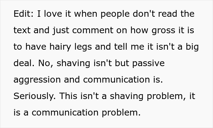 Woman Loses Rose-Tinted Glasses For BF After He Mocks Her Leg Hair Due To His Friends’ Comments Woman Loses Rose-Tinted Glasses For BF After He Mocks Her Leg Hair Due To His Friends’ Comments