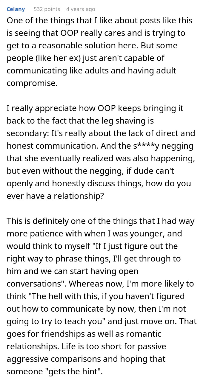 Woman Loses Rose-Tinted Glasses For BF After He Mocks Her Leg Hair Due To His Friends’ Comments Woman Loses Rose-Tinted Glasses For BF After He Mocks Her Leg Hair Due To His Friends’ Comments