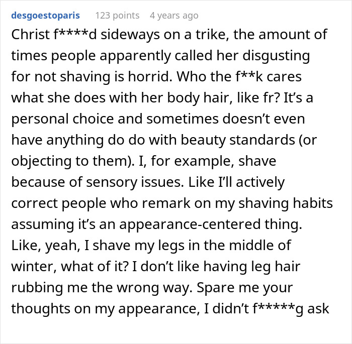 Woman Loses Rose-Tinted Glasses For BF After He Mocks Her Leg Hair Due To His Friends’ Comments Woman Loses Rose-Tinted Glasses For BF After He Mocks Her Leg Hair Due To His Friends’ Comments