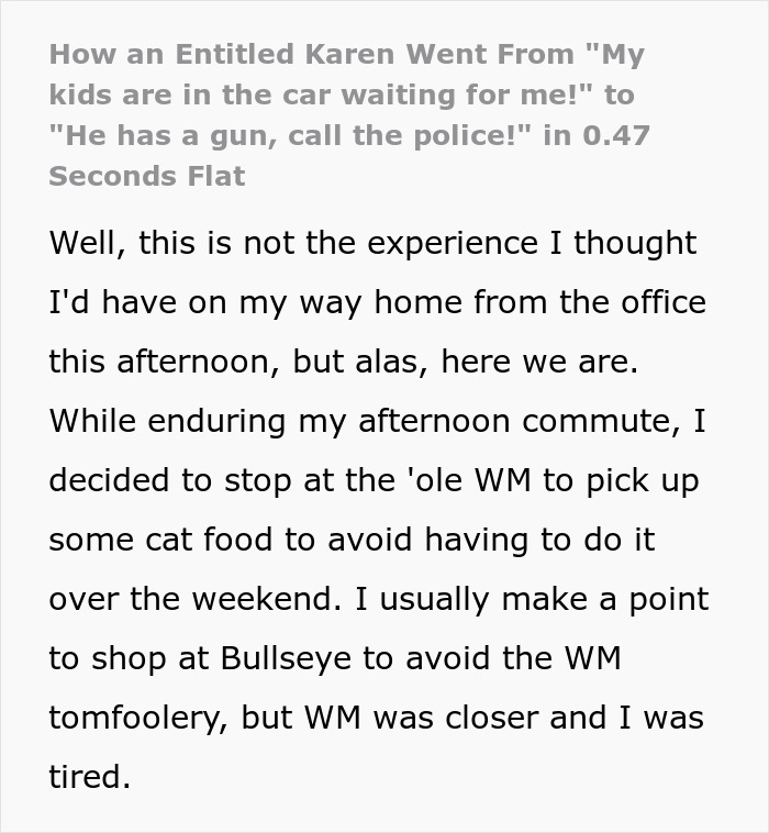 Shopper Accused Of Having A Weapon To Threaten Karen, But She Ends Up Leaving In Handcuffs Instead Shopper Accused Of Having A Weapon To Threaten Karen, But She Ends Up Leaving In Handcuffs Instead