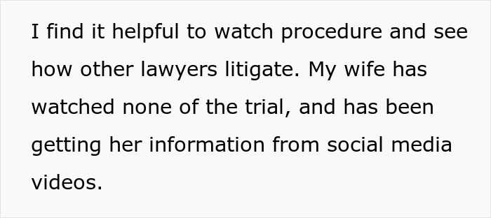 Wife Becomes Obsessed With Criminal Trial, Gets Mad When Hubby Refuses To Agree With Her Theory Wife Becomes Obsessed With Criminal Trial, Gets Mad When Hubby Refuses To Agree With Her Theory