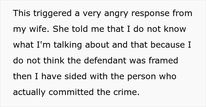 Wife Becomes Obsessed With Criminal Trial, Gets Mad When Hubby Refuses To Agree With Her Theory Wife Becomes Obsessed With Criminal Trial, Gets Mad When Hubby Refuses To Agree With Her Theory