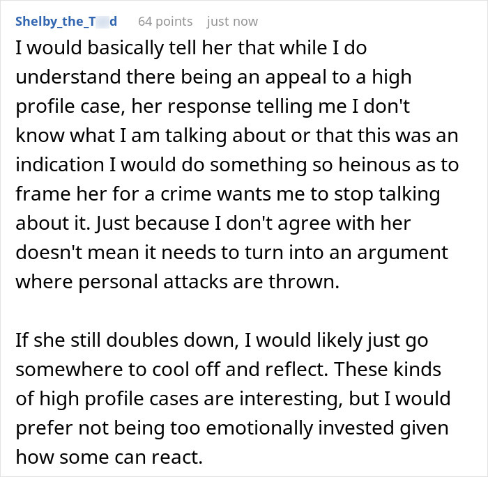 Wife Becomes Obsessed With Criminal Trial, Gets Mad When Hubby Refuses To Agree With Her Theory Wife Becomes Obsessed With Criminal Trial, Gets Mad When Hubby Refuses To Agree With Her Theory