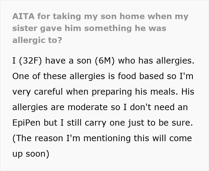 Woman’s Sister Deliberately Triggers Her Son’s Allergy, Claims She Was Making Him Stronger Woman’s Sister Deliberately Triggers Her Son’s Allergy, Claims She Was Making Him Stronger