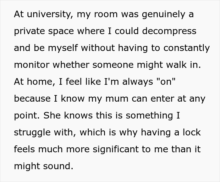Controlling Mom Walks In On Her 22YO Daughter Whenever She Likes, Forbids Her From Locking The Door Controlling Mom Walks In On Her 22YO Daughter Whenever She Likes, Forbids Her From Locking The Door