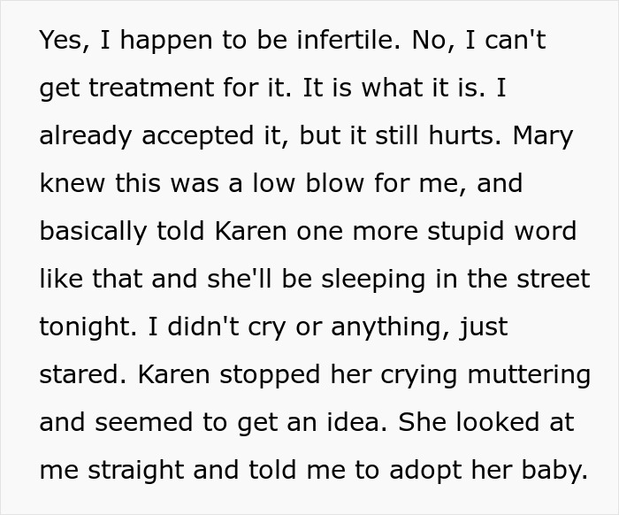Half-Sis Taunts Woman Over Her Infertility, Months Later Decides She’d Make A Great Mom To Her Baby Half-Sis Taunts Woman Over Her Infertility, Months Later Decides She’d Make A Great Mom To Her Baby